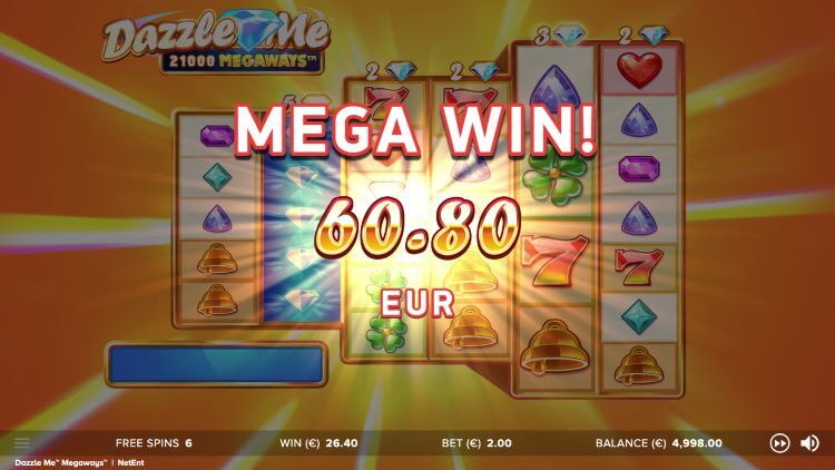 Dazzle Me Megaways mega win