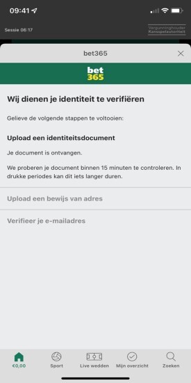 identiteitsdocument uploaden