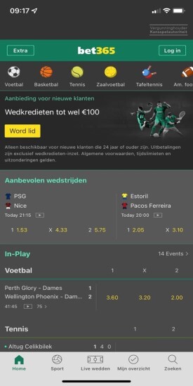 bet 365 app nederland homescreen