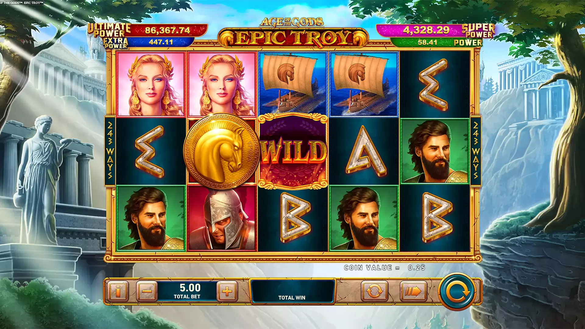 Age of the Gods: Epic Troy met free spins bonus