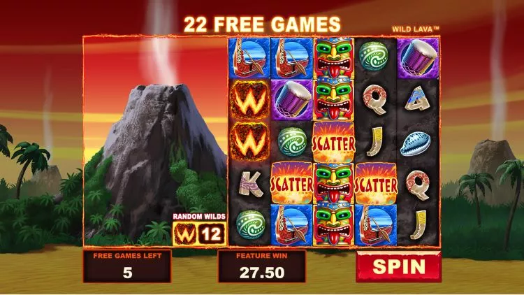 Wild Lava free spins bonus