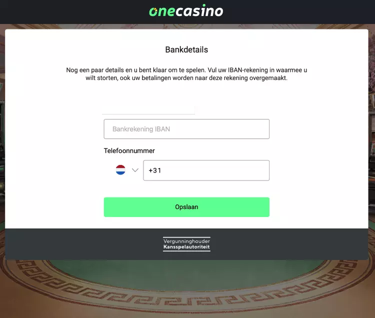 bank koppeling onecasino