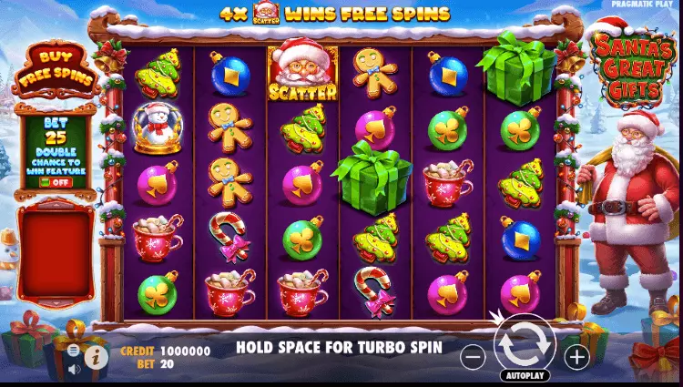 Santa’s Great Gifts met gratis spins bonus