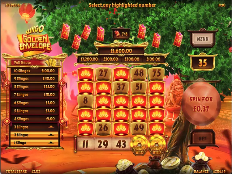 Slingo Golden Envelope casino spel