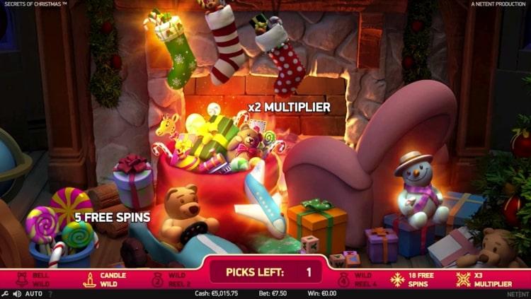 Secrets of Christmas free spins bonus