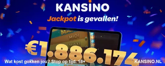 Jackpot valt bij kansino